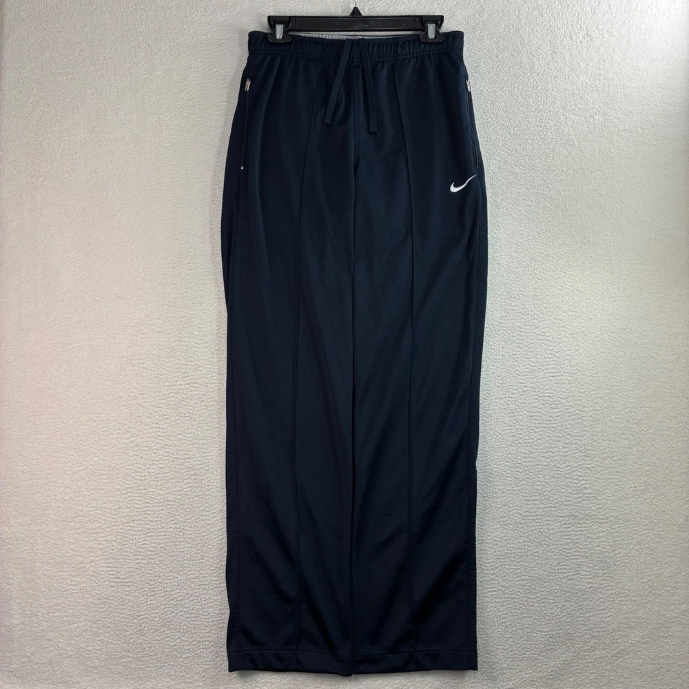 Y2K Nike Track Pants Men S Blue Baggy Silky Pintuck Sweatpants Loose Drawstring